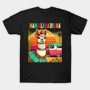 Cute Llama Squad Shirt Retro 80s Style Design T-Shirt